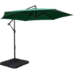 Samuel Alexander Green Cantilever Banana Parasol with Crank Handle and Base Weights 3m - Wilko