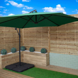 Samuel Alexander Green Cantilever Banana Parasol with Crank Handle and Base Weights 3m - Wilko - thumbnail 3