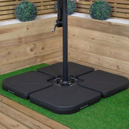 Samuel Alexander Green Cantilever Banana Parasol with Crank Handle and Base Weights 3m - Wilko - thumbnail 4