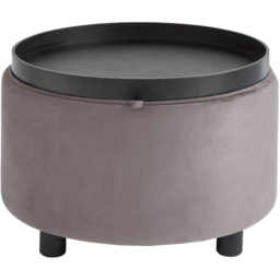 GFW Leylani Grey Tray Table Storage Stool - Size: 37 x 56 x 56cm - Wilko - thumbnail 4