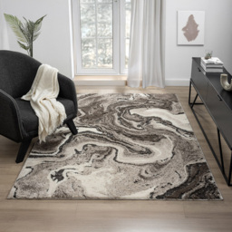 Desire Rugs Eleanor Mocha Marble Embossed Rug 160 x 230cm - Size: 230 x 160 x 2cm - Brown - Wilko - thumbnail 6