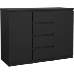 Florence 2 Door 4 Drawer Black Matt Sideboard - Size: 50 x 120.6 x 90.7cm - Furniture to Go - Wilko - thumbnail 3