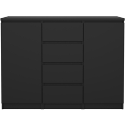 Florence 2 Door 4 Drawer Black Matt Sideboard - Size: 50 x 120.6 x 90.7cm - Furniture to Go - Wilko - thumbnail 4