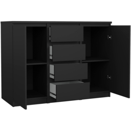 Florence 2 Door 4 Drawer Black Matt Sideboard - Size: 50 x 120.6 x 90.7cm - Furniture to Go - Wilko - thumbnail 5