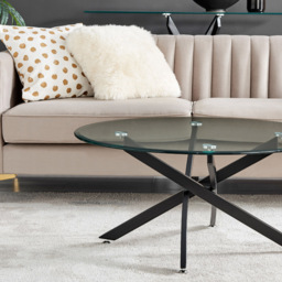 Furniturebox Arona Round Black Glass Coffee Table - Size: 90 x 90 x 45cm - Wilko - thumbnail 5
