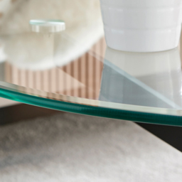 Furniturebox Arona Round Black Glass Coffee Table - Size: 90 x 90 x 45cm - Wilko - thumbnail 4