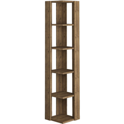 Decortie Nati 5 Shelf Dark Oak Effect Modern Corner Bookcase - Brown - Wilko - thumbnail 3