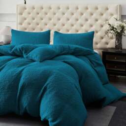 Groundlevel King Size Winter Warm Teal Soft Teddy Fleece Duvet Set - Wilko - thumbnail 1