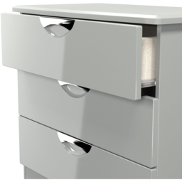 Crowndale Camden 3 Drawer Grey Gloss and Dusk Grey Chest of Drawers Ready Assembled - Grey Gloss & Dusk Grey - Wilko - thumbnail 7