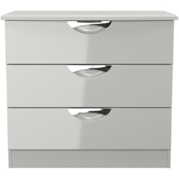 Crowndale Camden 3 Drawer Grey Gloss and Dusk Grey Chest of Drawers Ready Assembled - Grey Gloss & Dusk Grey - Wilko - thumbnail 3