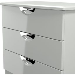 Crowndale Camden 3 Drawer Grey Gloss and Dusk Grey Chest of Drawers Ready Assembled - Grey Gloss & Dusk Grey - Wilko - thumbnail 6