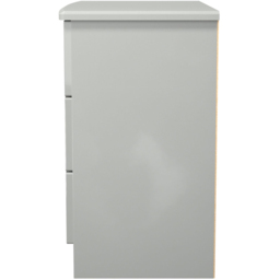 Crowndale Camden 3 Drawer Grey Gloss and Dusk Grey Chest of Drawers Ready Assembled - Grey Gloss & Dusk Grey - Wilko - thumbnail 4