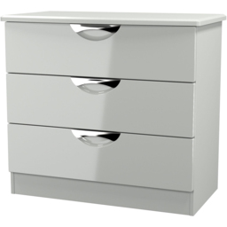 Crowndale Camden 3 Drawer Grey Gloss and Dusk Grey Chest of Drawers Ready Assembled - Grey Gloss & Dusk Grey - Wilko - thumbnail 5