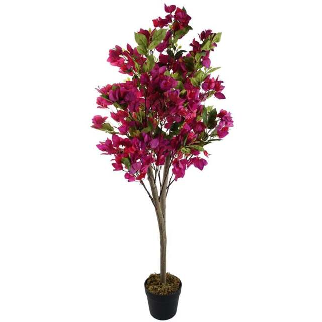 Botanik Pink Bougainvillea Flowering Blossom Artificial Tree in Pot 4ft - Size: 120 x 50 x 50cm - Wilko - image 1
