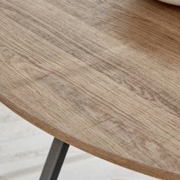 Furniturebox Fira Cesano Wood Effect 6 Seater Round Dining Set Brown Blue and Black - Wilko - thumbnail 6