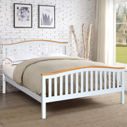 Brooklyn Double White Wooden Bed Frame - Wilko - thumbnail 1