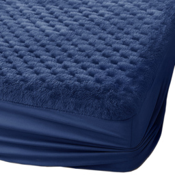 Velosso Super King Size Navy Chunky Popcorn Fitted Sheet - Wilko