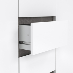 Florence 2 Door 4 Drawer Concrete and White High Gloss Sideboard - Size: 50 x 120.8 x 90.7cm - Furniture to Go - Wilko - thumbnail 6