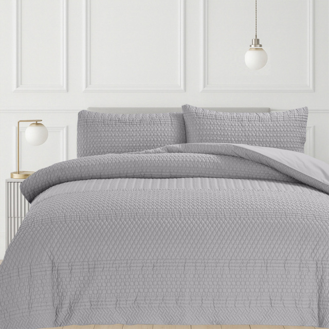 Velosso Super King Size Grey Paloma Duvet Set - Wilko - image 1