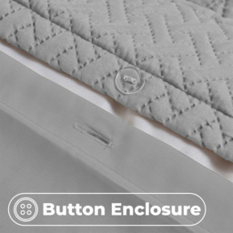Velosso Super King Size Grey Paloma Duvet Set - Wilko - thumbnail 3