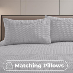 Velosso Super King Size Grey Paloma Duvet Set - Wilko - thumbnail 5