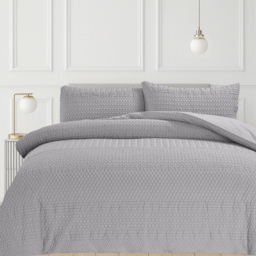 Velosso Super King Size Grey Paloma Duvet Set - Wilko - thumbnail 1