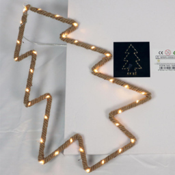 Shatchi 33 Warm White LED Christmas Tree Hemp Rope Lights - Brown - Wilko