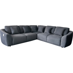 DS Living Veneto 5 Seater Dark Grey Textured Fabric Corner Lounger Sofa - Wilko - thumbnail 3