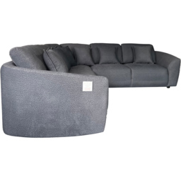DS Living Veneto 5 Seater Dark Grey Textured Fabric Corner Lounger Sofa - Wilko - thumbnail 5