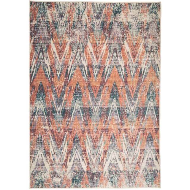 Kukoon Abstract Soft Chenille Beige Multicolour Washable Rug 120 x 170cm - Wilko - image 1