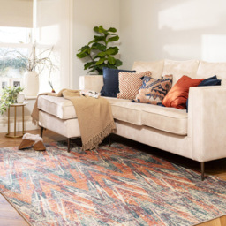 Kukoon Abstract Soft Chenille Beige Multicolour Washable Rug 120 x 170cm - Wilko - thumbnail 3