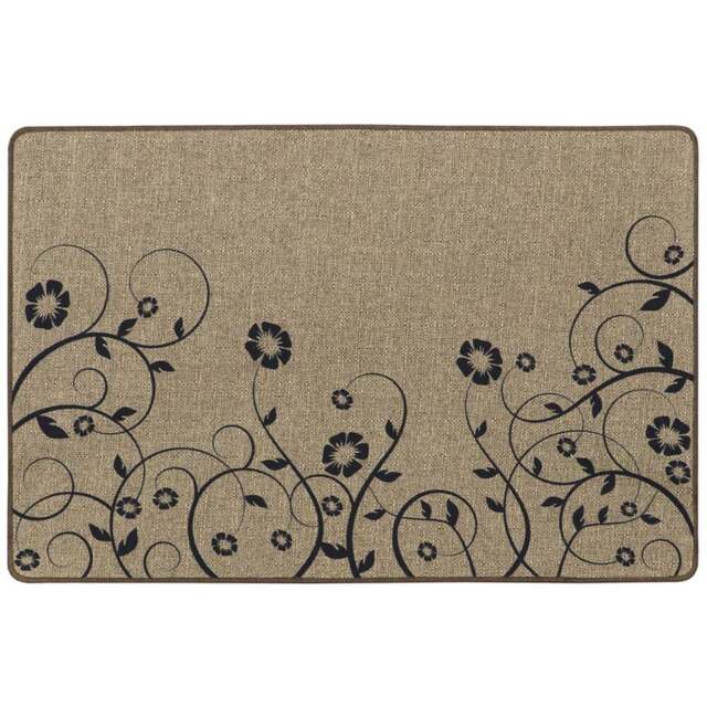 JVL Elegance Trailing Flower Door Mat 50 x 75cm - Cream - JVL Homewares - Wilko - image 1