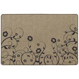 JVL Elegance Trailing Flower Door Mat 50 x 75cm - Cream - JVL Homewares - Wilko