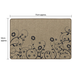JVL Elegance Trailing Flower Door Mat 50 x 75cm - Cream - JVL Homewares - Wilko - thumbnail 7