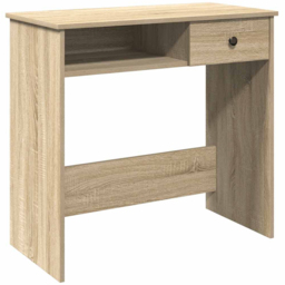 vidaXL Single Drawer Computer Desk Sonoma Oak - Size: 75 x 80 x 40cm - Brown - Wilko - thumbnail 3
