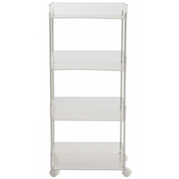 Living and Home 4 Shelf Clear Rolling Storage Cart - Size: 90 x 39 x 24.7cm - Wilko - thumbnail 4