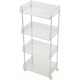 Living and Home 4 Shelf Clear Rolling Storage Cart - Size: 90 x 39 x 24.7cm - Wilko - thumbnail 5