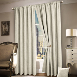 Intimates Plain Chenille Cream Tape Top Curtains 229 x 183cm - Size: W 229 x D 183cm - Wilko - thumbnail 1
