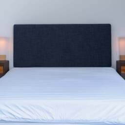 Bedmaster Valencia Double Midnight Linen Plain Headboard - Blue - Wilko