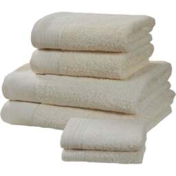 Rapport Home Chatsworth Super Soft 600gsm Combed Cotton Cream Hand Towel - Size: 3 x 80 x 50cm - Wilko