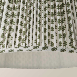 ValueLights Grange Green Floral Pleated Large Pendant Shade - Size: 25 x 45 x 45cm - Cream and Green - Wilko - thumbnail 4