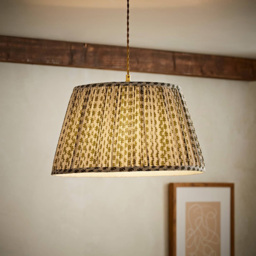 ValueLights Grange Green Floral Pleated Large Pendant Shade - Size: 25 x 45 x 45cm - Cream and Green - Wilko - thumbnail 3