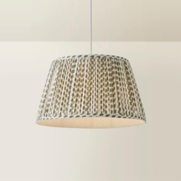 ValueLights Grange Green Floral Pleated Large Pendant Shade - Size: 25 x 45 x 45cm - Cream and Green - Wilko - thumbnail 6