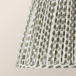 ValueLights Grange Green Floral Pleated Large Pendant Shade - Size: 25 x 45 x 45cm - Cream and Green - Wilko - thumbnail 5