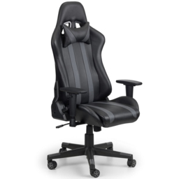 Julian Bowen Meteor Black Faux Leather Gaming Chair - Size: 55 x 68 x 136cm - Wilko - thumbnail 3