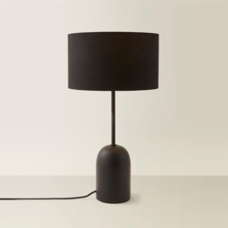 ValueLights Kaiden Black Drum Shade Dome Table Lamp - Size: 47 x 25 x 25cm - Wilko - thumbnail 4
