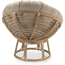 Desser Papasan Rattan Chair with Cream Boucle Latte Cushion - Size: Single - Desser Furniture - Wilko - thumbnail 4