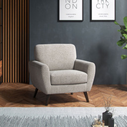 Matlock Linen Boucle Fabric Armchair - Size: 86 x 86 x 83cm - Cream - Wilko - thumbnail 5