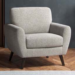 Matlock Linen Boucle Fabric Armchair - Size: 86 x 86 x 83cm - Cream - Wilko