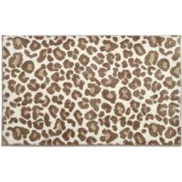 Allure Bath Fashions Natural Jacquard Leopard Non-Slip Bath Mat 50 x 80cm - Brown - Wilko